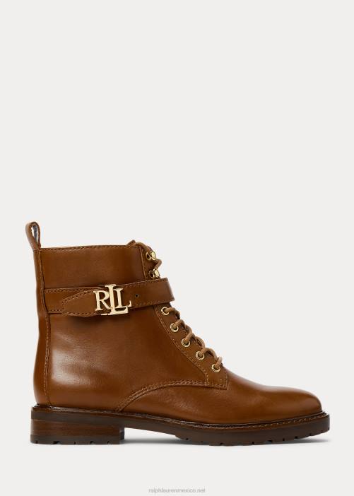 bota de cuero bruñido eldridge 02RH5131 mujer Ralph Lauren