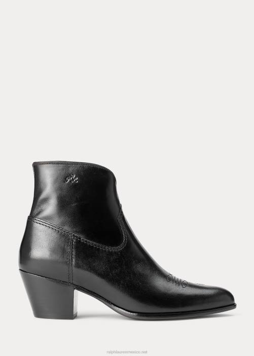 bota de cuero lucille 02RH5118 mujer Ralph Lauren negro