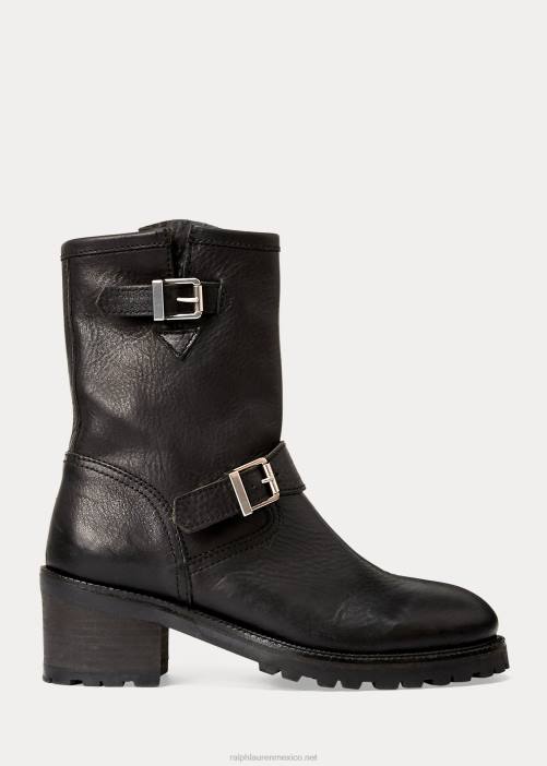 bota de cuero vachetta payge 02RH9632 mujer Ralph Lauren negro