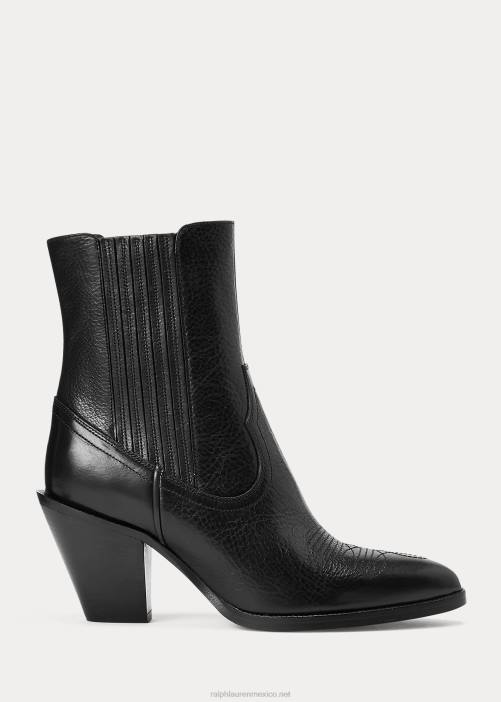 bota vaquera de cuero lowrey 02RH5120 mujer Ralph Lauren negro