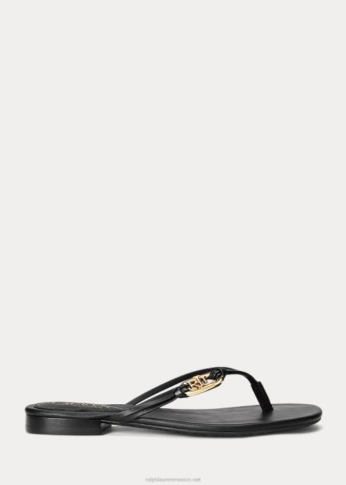 chanclas emalia de napa 02RH9604 mujer Ralph Lauren negro