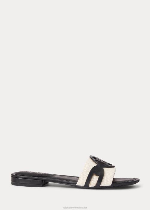 sandalias alegra 02RH4988 mujer Ralph Lauren natural/negro