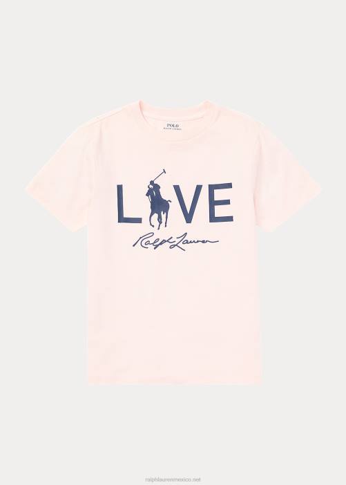 camiseta rosa pony live love 02RH6304 niños Ralph Lauren