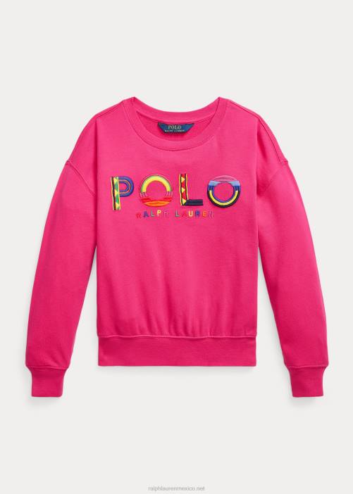 sudadera con logo 02RH7113 niños Ralph Lauren acento rosa