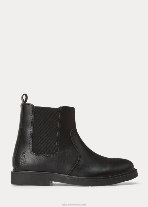 bota de cuero glaston 02RH6381 niños Ralph Lauren negro